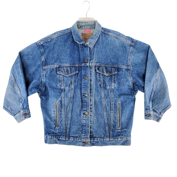 Vtg Levis Trucker Jacket Sz L Type III Blue Denim 77930-7206 Button USA Made 90s - Picture 1 of 15